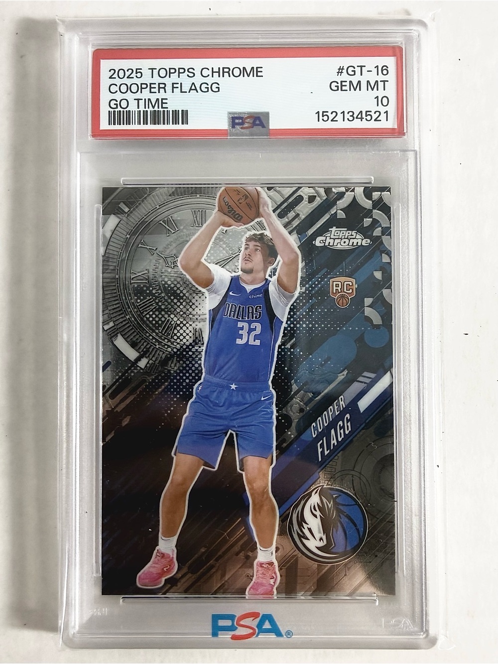 Topps 2025 Chrome Cooper Flagg Go Time Rookie Insert #GT-16 PSA 10